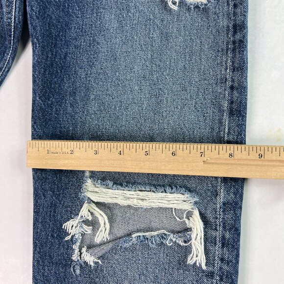 AGOLDE Jeans Women's 25x28* 90s Pinch High Rise Straight Ankle Blue Denim Tag 24 - Picture 13 of 16